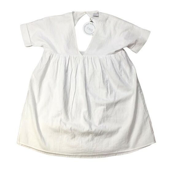Toby Heart Ginger White Short Sleeve V Neck Blouse SZ XS open back - Picture 1 of 13